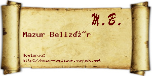 Mazur Belizár névjegykártya